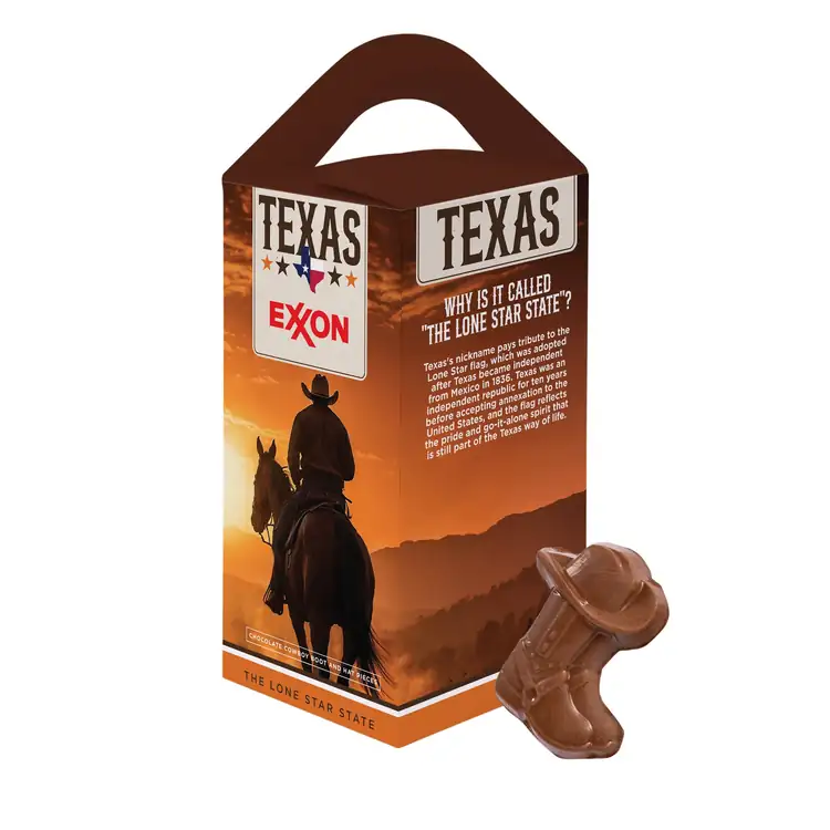 Boîte fourre-tout de chocolats en forme de botte et de chapeau
