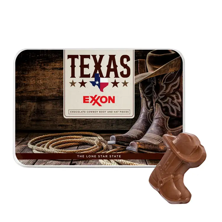 Gift Tin with Cowboy Boot and Hat Chocolates