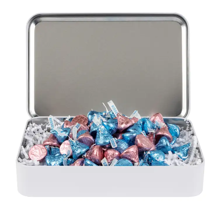 Boîte métallique de chocolats Hershey's Kisses en feuilles colorées #5