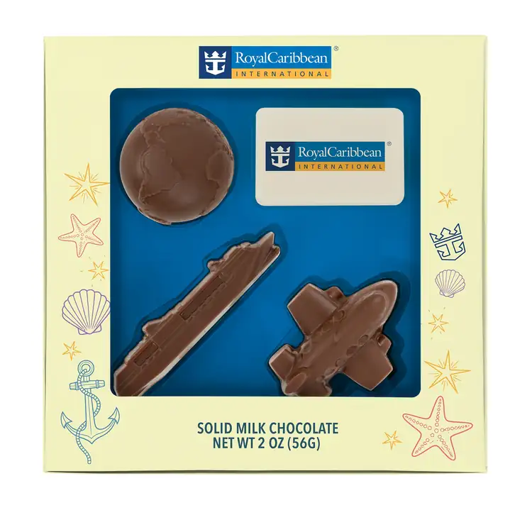 Coffret de chocolats sur le thème du voyage
