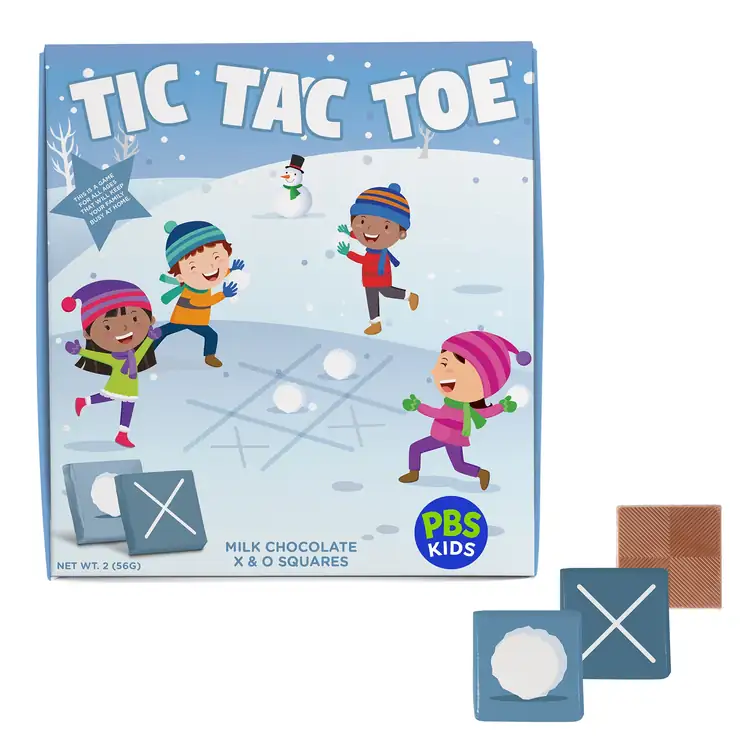 Coffret de jeu tic-tac-toe en chocolat