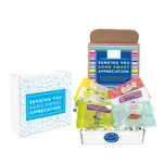 Coffret de remerciement Clever Candy avec six sachets de bonbons en gelée