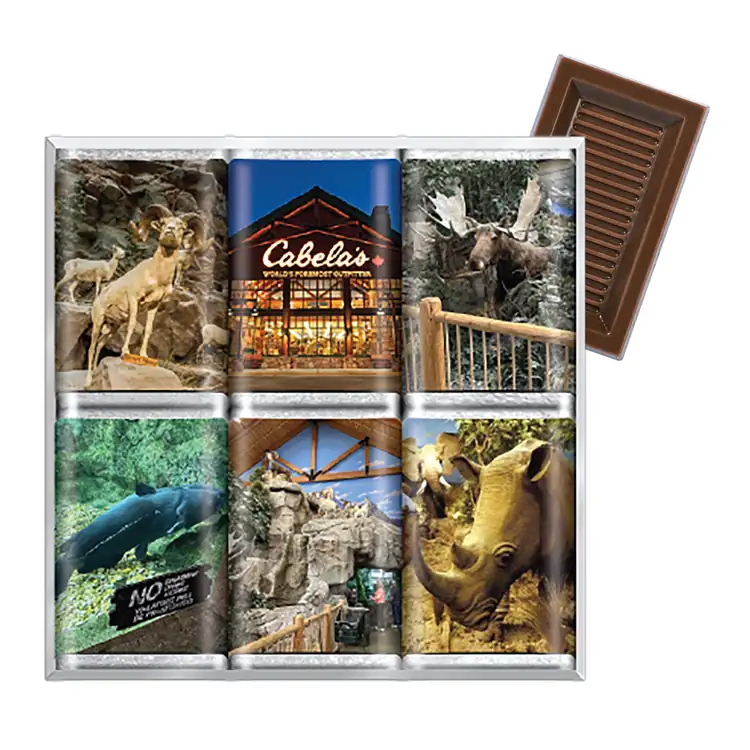 Coffret de six tablettes de chocolat minces