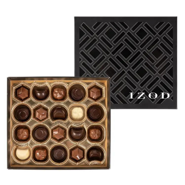 Coffret de vingt truffes avec couvercle personnalisé