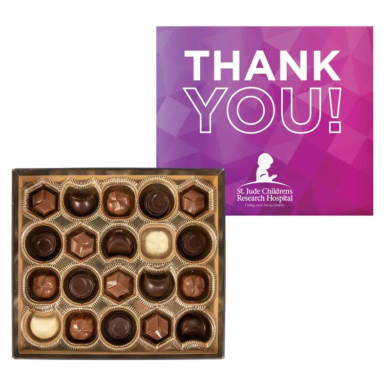 Gourmet Chocolate Truffles with Full Color Lid Gift Box - 20 pc