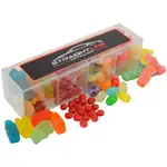 Coffret transparent de quatre assortiments de bonbons