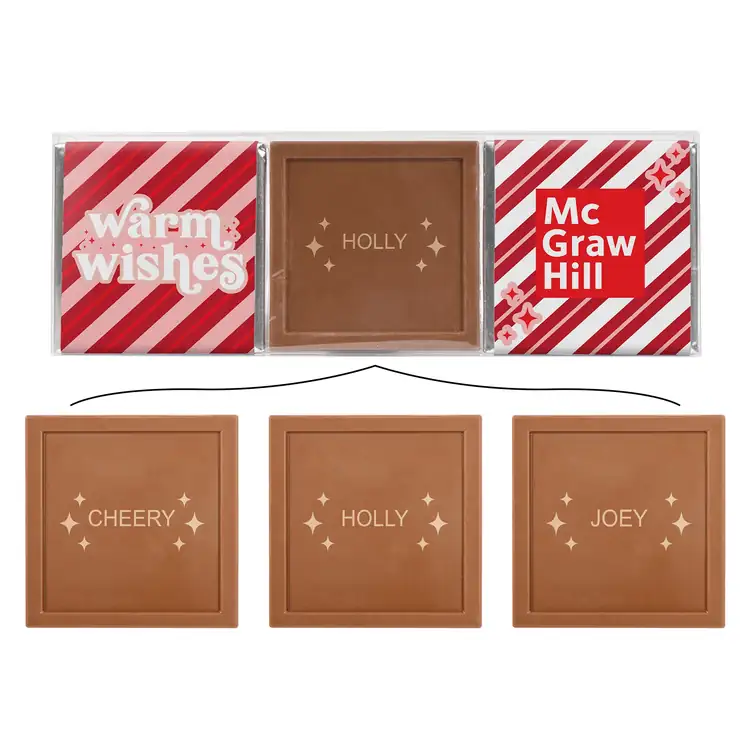 Coffret transparent de trois tablettes avec gravure individuelle