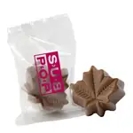 Feuille d'érable en chocolat emballée individuellement