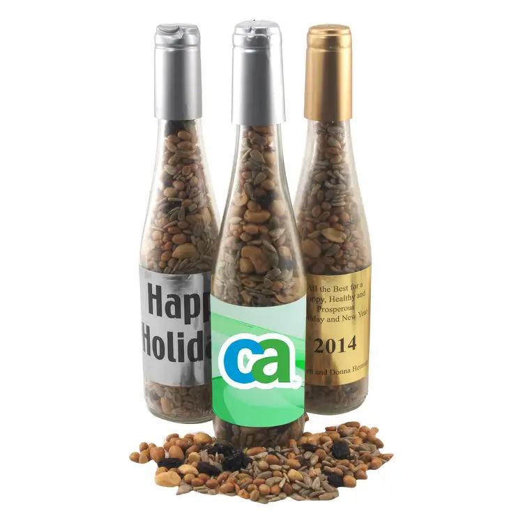 Large 11-inch Glass Gift Bottle with Trail Mix