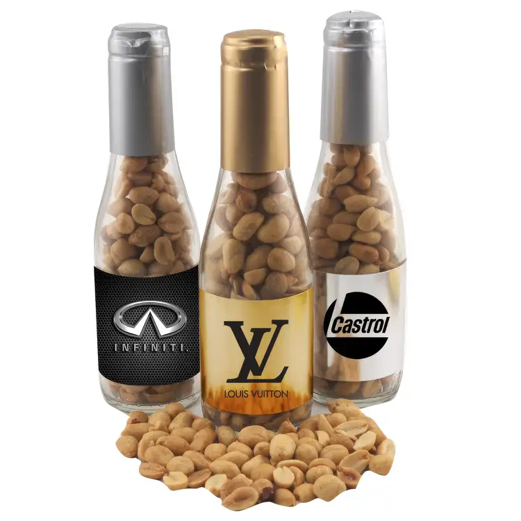 Small 8-inch Glass Gift Bottle with Peanuts