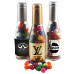 Petite bouteille cadeau en verre remplie de boules de gomme