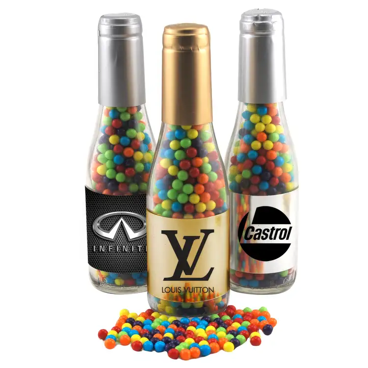 Small 8-inch Glass Gift Bottle with Mini Jawbreakers