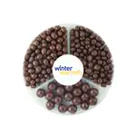 Plateau transparent à partager de trois assortiments chocolatés