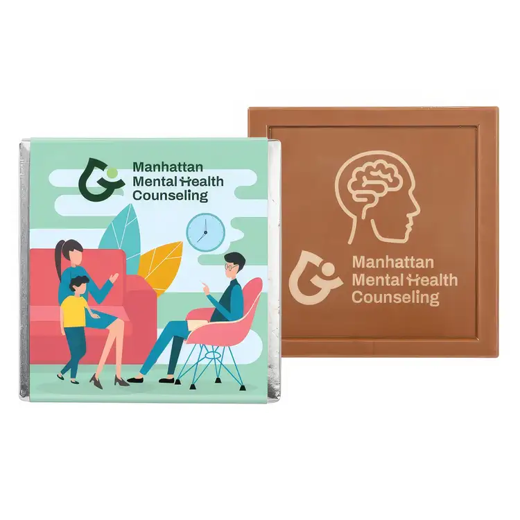 Tablette carrée de chocolat au lait gravé avec emballage multicolore #4