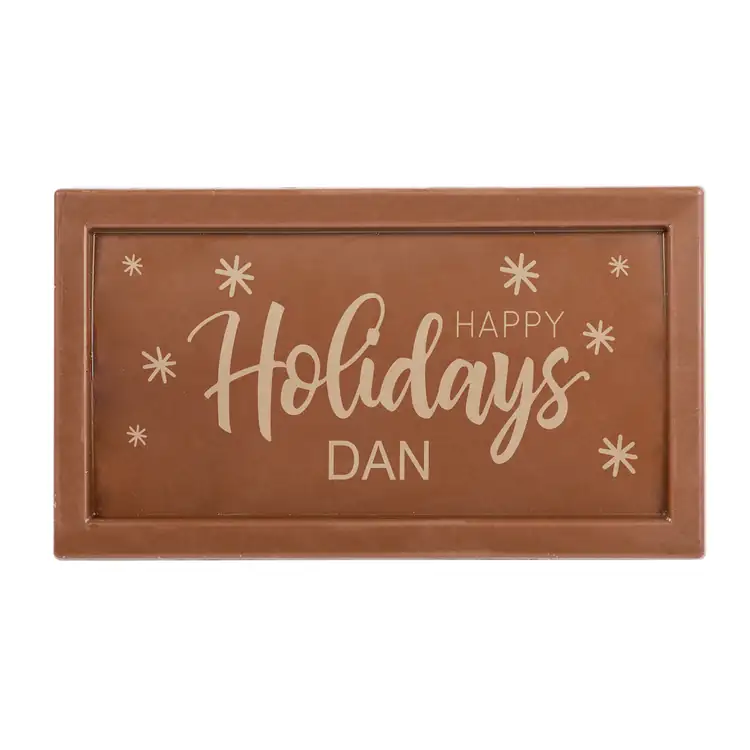 Personalized Rectangle Etched Milk Chocolate Bar- Window Box #2