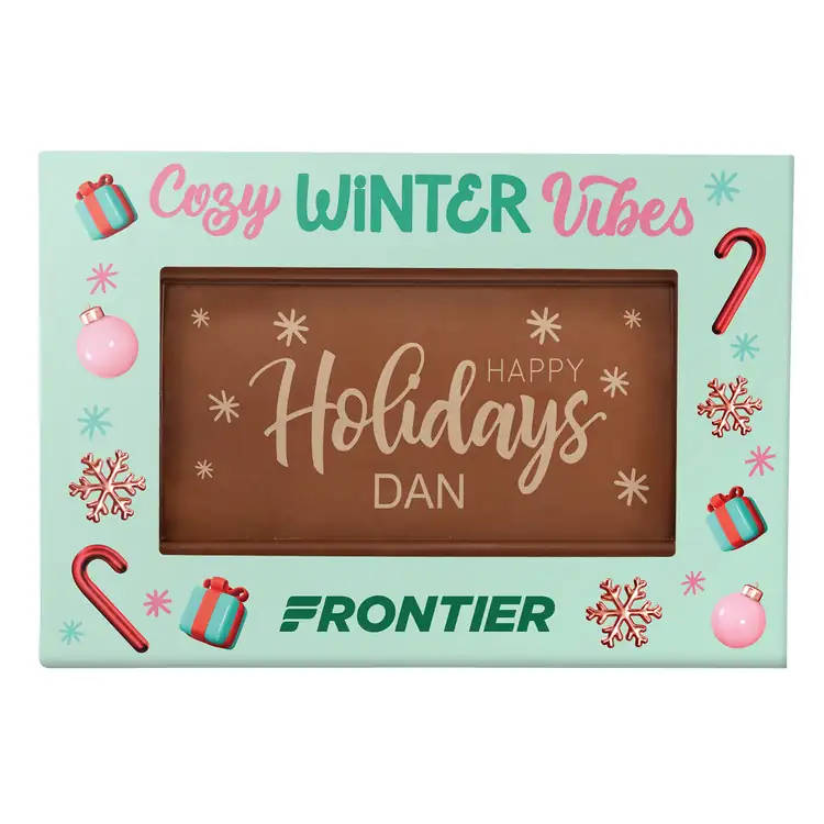 Personalized Rectangle Etched Milk Chocolate Bar- Window Box #3